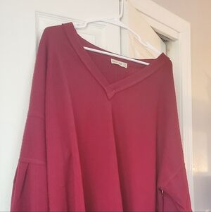 Puff Sleeve Burgundy Sweater